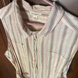 April Cornell Women's Striped Dress - Pink and Cream